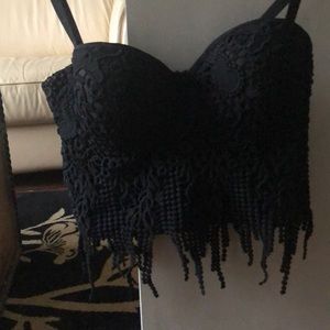 Black corset top. Laced